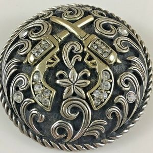2 Gun Six Shooter Cowgirl Western Pendant